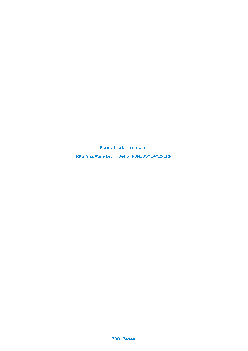 Page 1 de la notice Manuel utilisateur Beko RDNE650E40ZXBRN