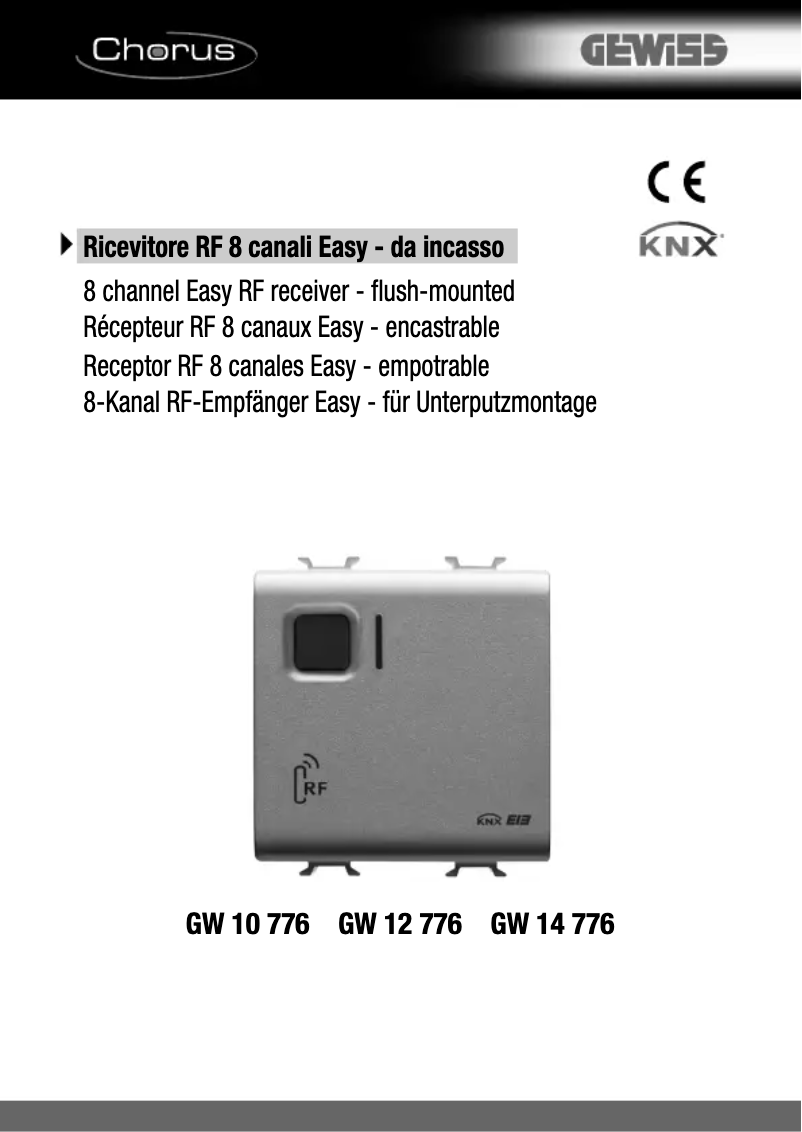 Page 1 de la notice Manuel utilisateur Gewiss GW12776
