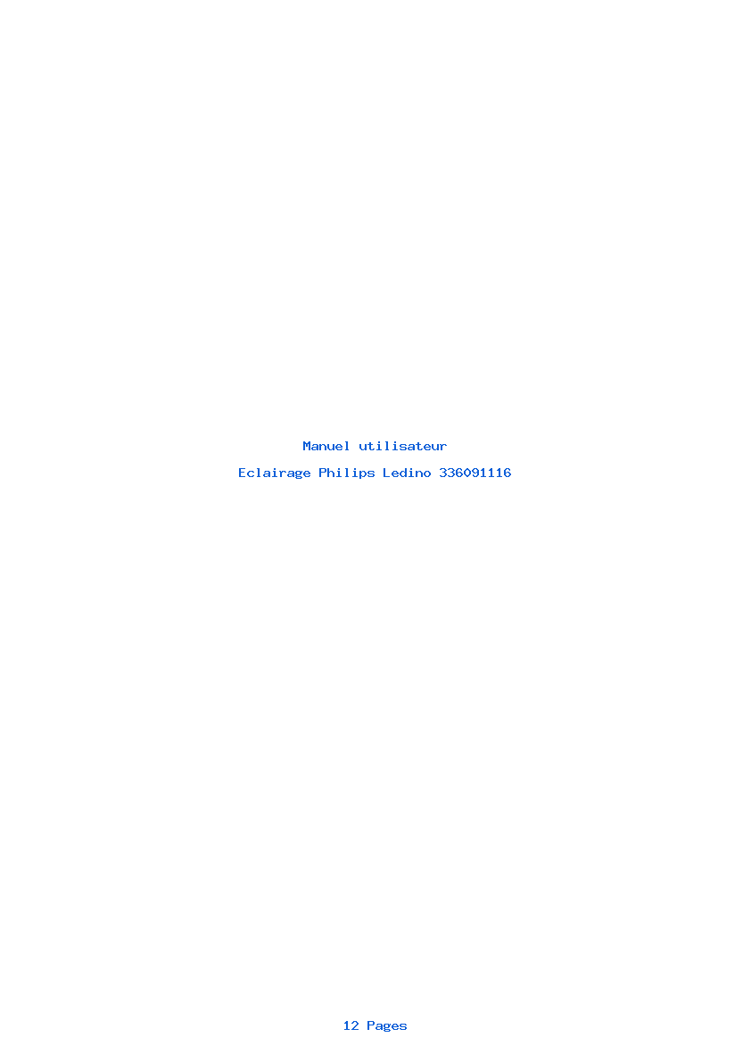 Page 1 de la notice Manuel utilisateur Philips Ledino 336091116
