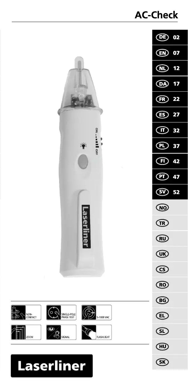 Page 1 de la notice Manuel utilisateur Laserliner AC-Check