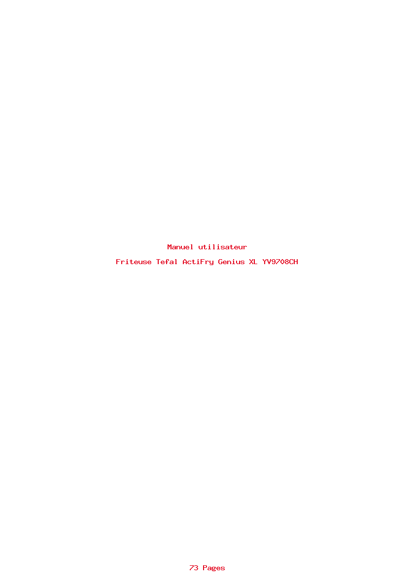 Page 1 de la notice Manuel utilisateur Tefal ActiFry Genius XL YV9708CH
