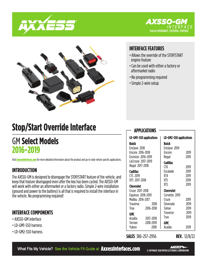 Page 1 de la notice Fiche technique AXESS AXSSO-GM