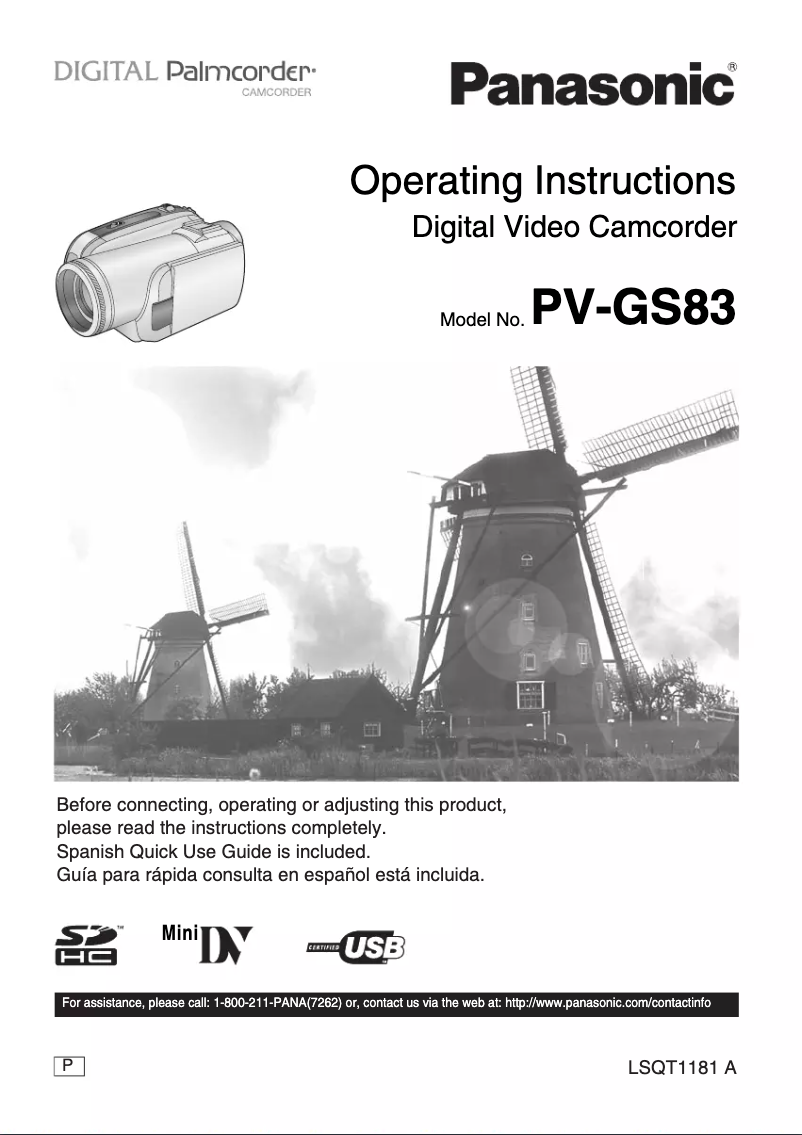 Página 1 del manual Manual de usuario Panasonic PV-GS83