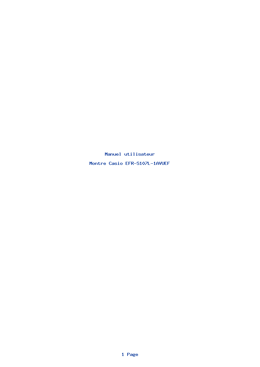 Page 1 de la notice Manuel utilisateur Casio EFR-S107L-1AVUEF