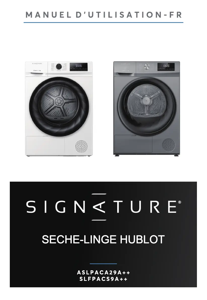Page 1 de la notice Manuel utilisateur Signature ASLPACA29A
