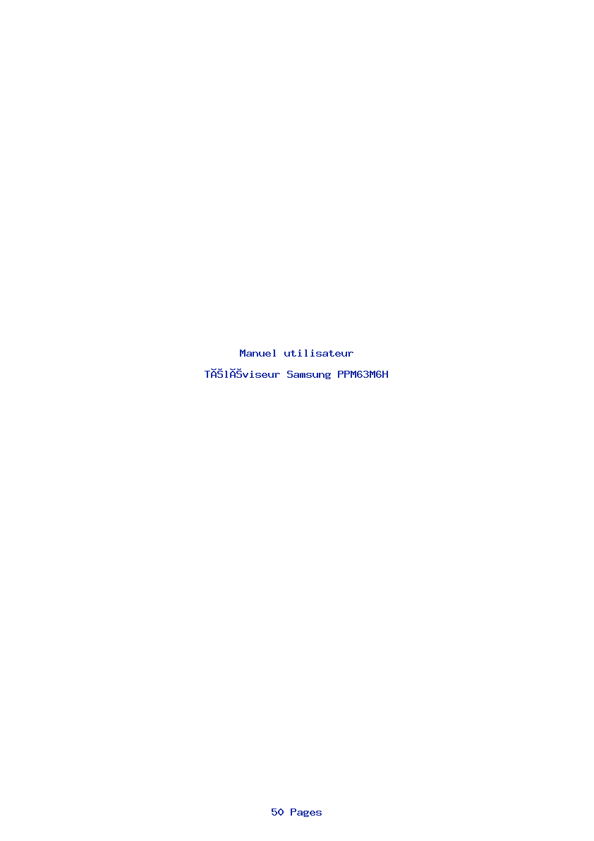 Page 1 de la notice Manuel utilisateur Samsung PPM63M6H