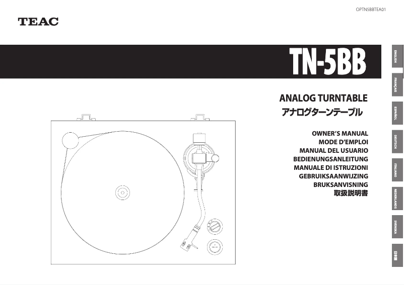 Page 1 of the manual User Manual Teac TN-5BB-M