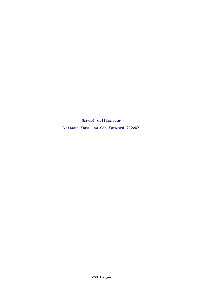 Page 1 de la notice Manuel utilisateur Ford Low Cab Forward (2006)