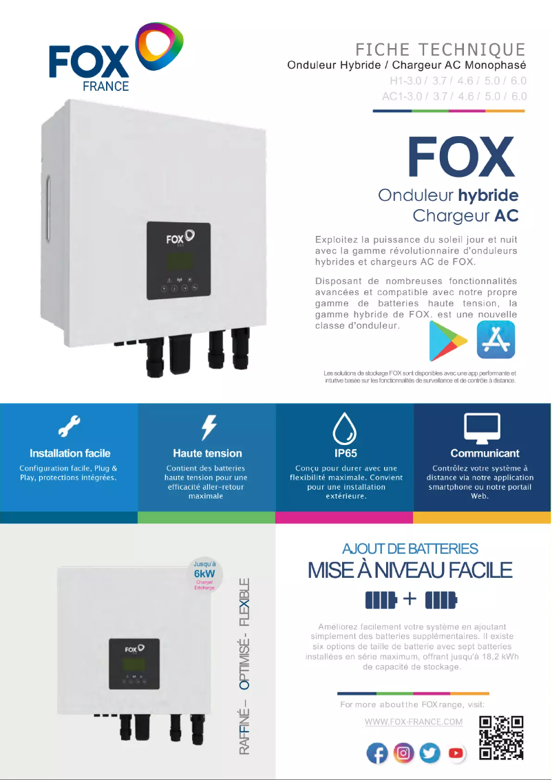 Page 1 de la notice Guide d'installation FOX ESS AC1-3.0-E
