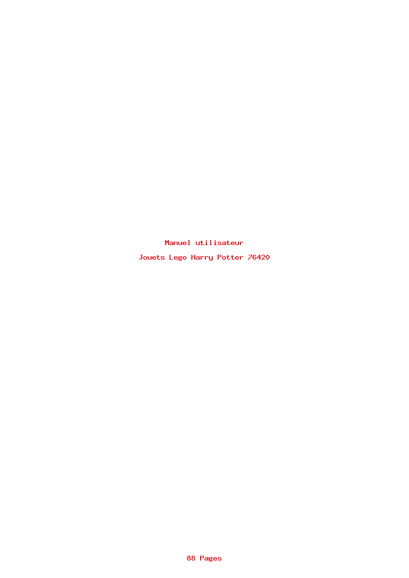 Page 1 de la notice Manuel utilisateur Lego Harry Potter 76420