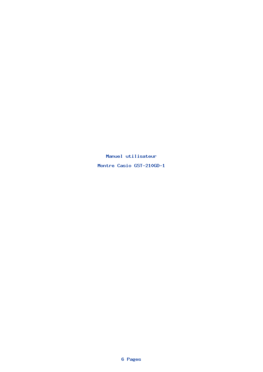 Page 1 de la notice Manuel utilisateur Casio GST-210GD-1