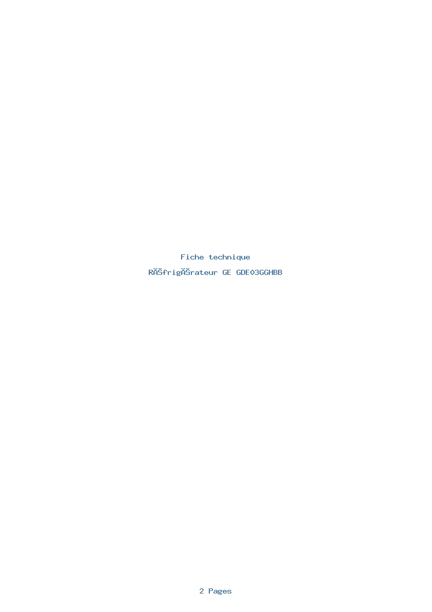 Image de la première page du manuel de l'appareil GDE03GGHBB