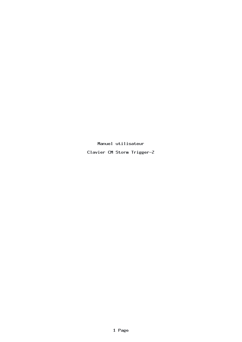 Page 1 de la notice Manuel utilisateur CM Storm Trigger-Z