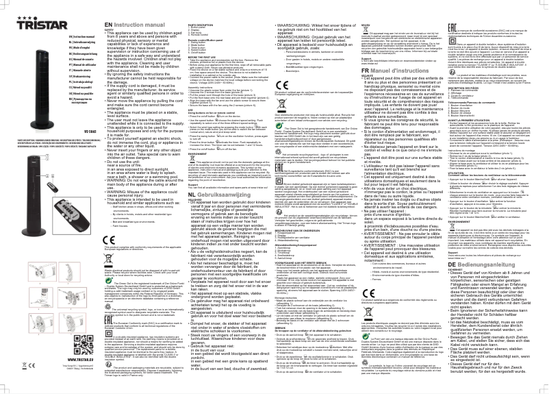 Página 1 del manual Manual de usuario TriStar VE-5865
