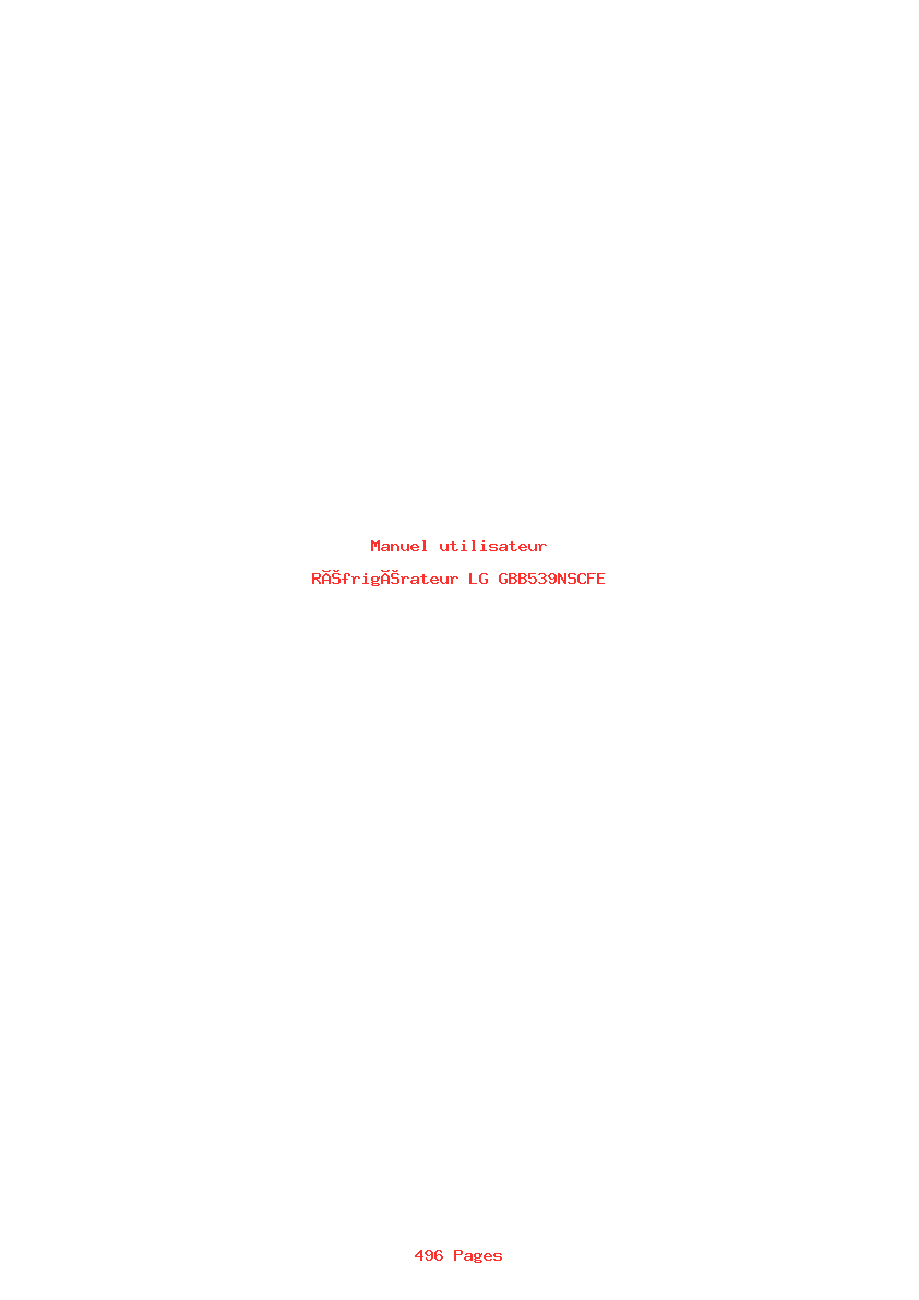 Page 1 de la notice Manuel utilisateur LG GBB539NSCFE
