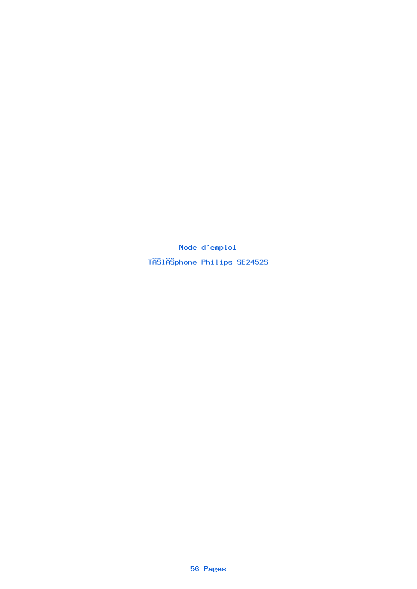 Image de la première page du manuel de l'appareil SE2452S