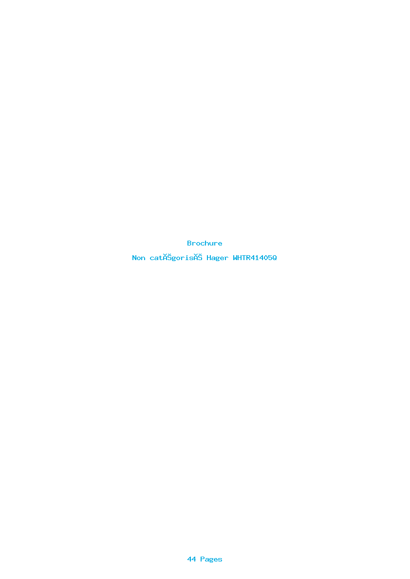 Page 1 de la notice Brochure Hager WHTR41405Q