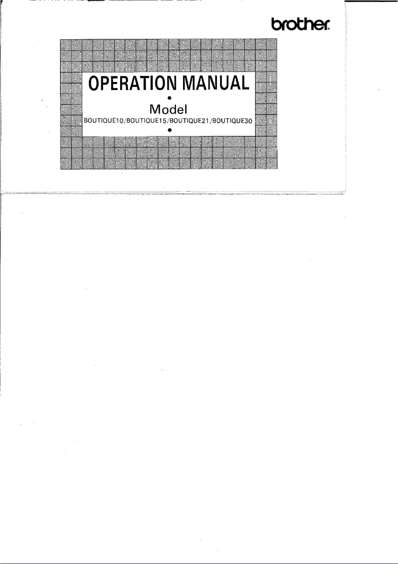 Page 1 de la notice Manuel utilisateur Brother Boutique 30