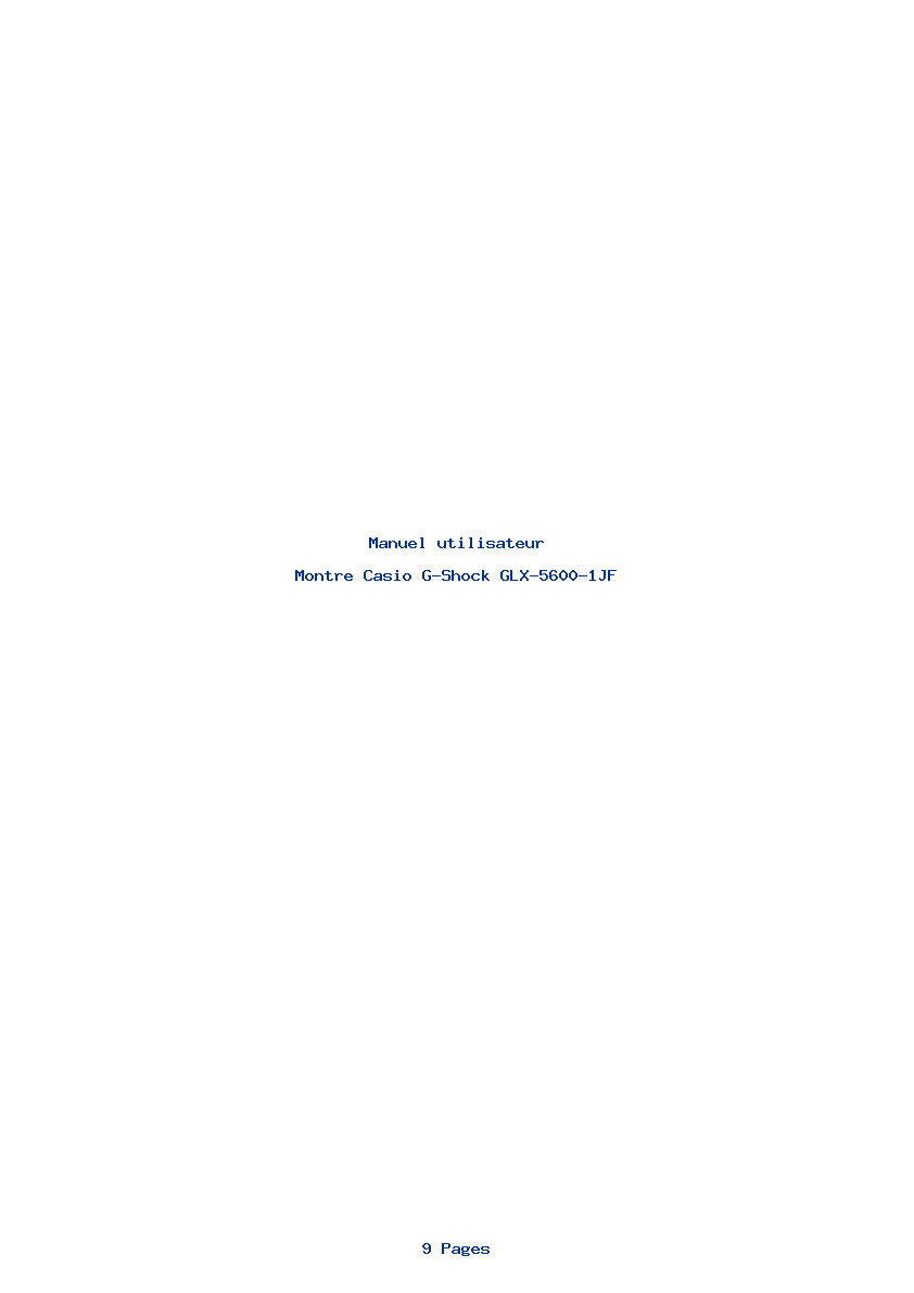 Page 1 de la notice Manuel utilisateur Casio G-Shock GLX-5600-1JF