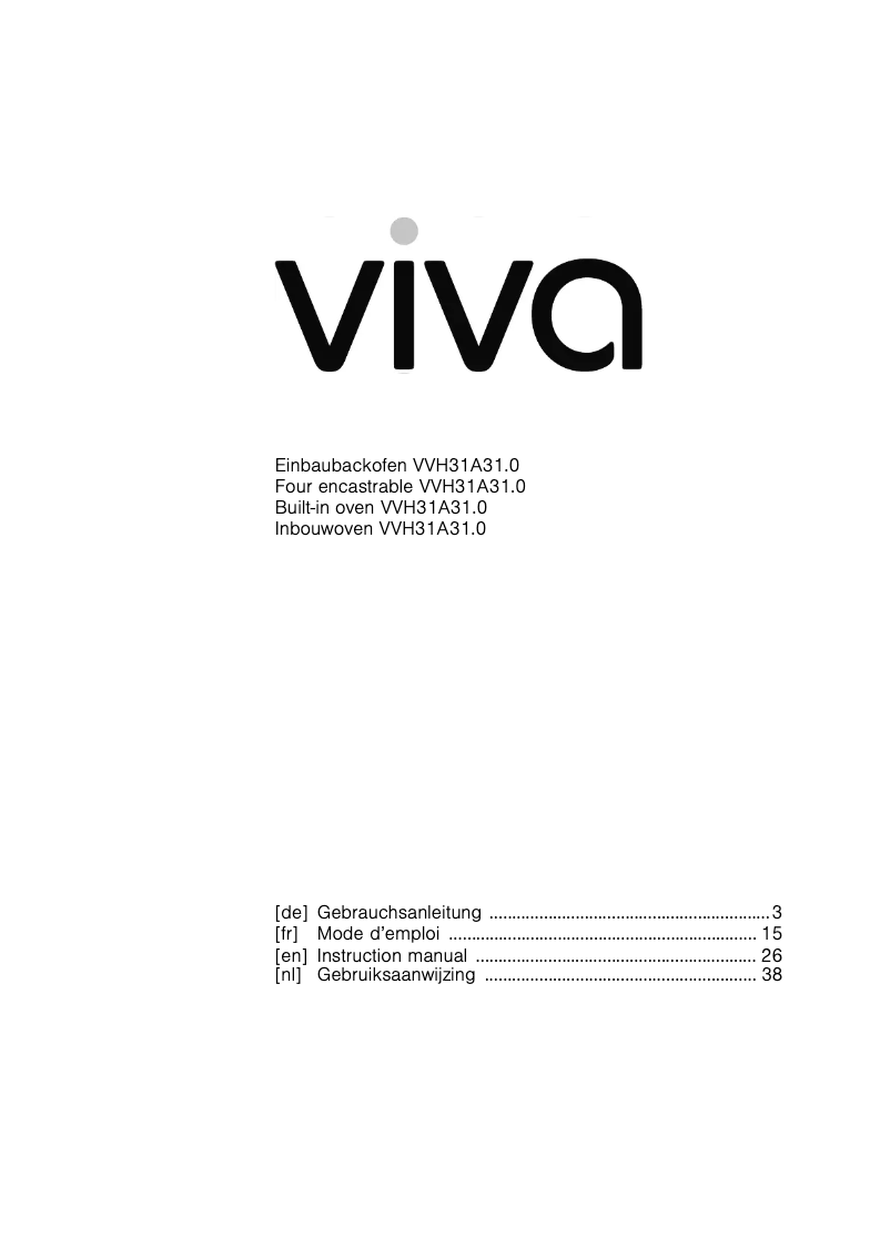 Image de la première page du manuel de l'appareil VVH31A3150