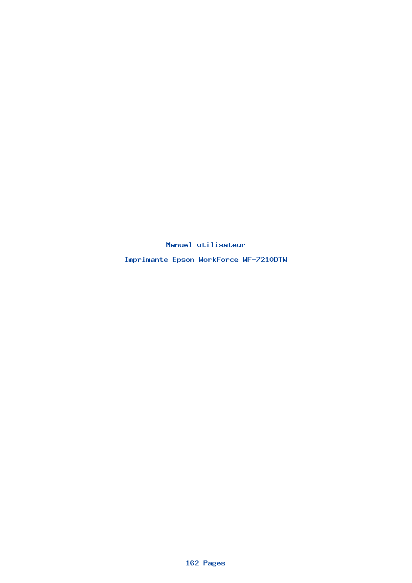 Page 1 de la notice Manuel utilisateur Epson WorkForce WF-7210DTW