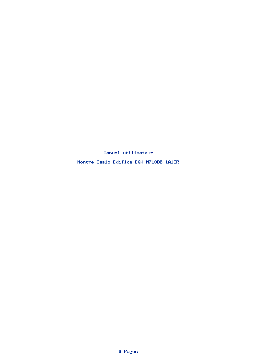 Page 1 de la notice Manuel utilisateur Casio Edifice EQW-M710DB-1A1ER