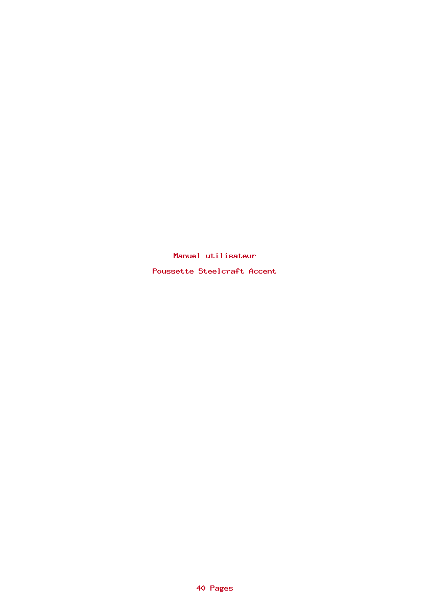 Page 1 de la notice Manuel utilisateur Steelcraft Accent