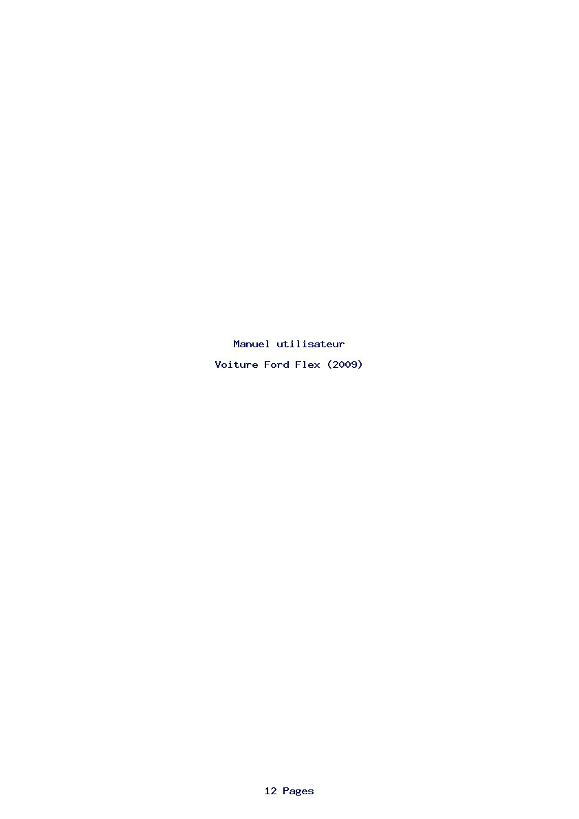 Page 1 de la notice Manuel utilisateur Ford Flex (2009)
