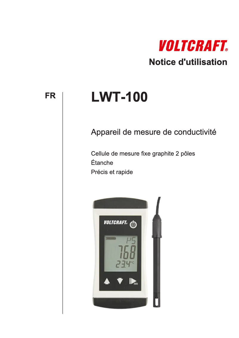 Page 1 de la notice Manuel utilisateur Voltcraft LWT-100