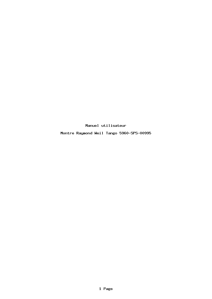 Page 1 de la notice Manuel utilisateur Raymond Weil Tango 5960-SPS-00995