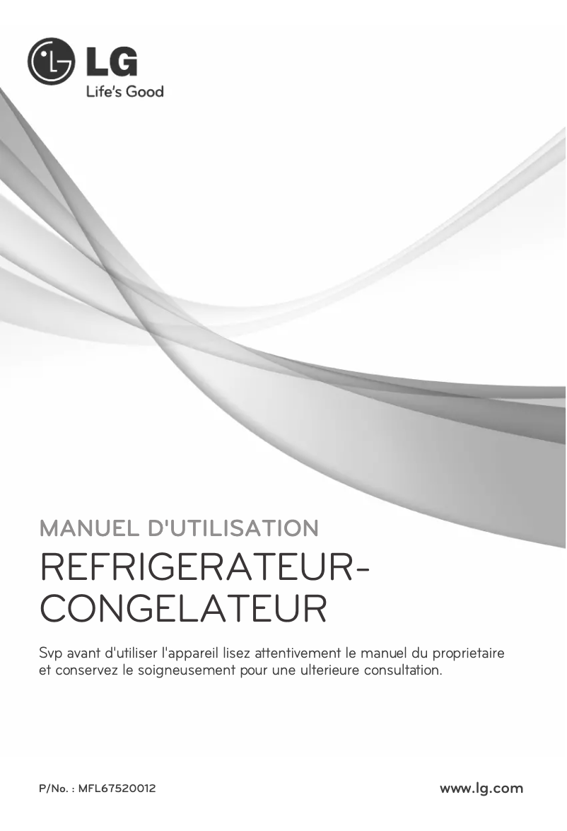 Page 1 de la notice Manuel utilisateur LG GR-S632GSRX