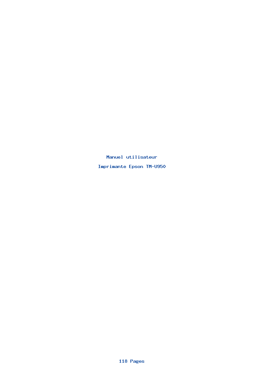 Page 1 de la notice Manuel utilisateur Epson TM-U950