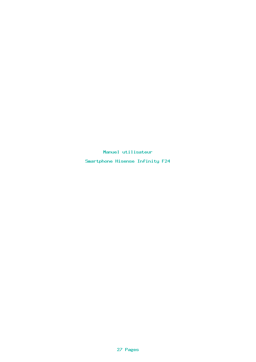 Page 1 de la notice Manuel utilisateur Hisense Infinity F24