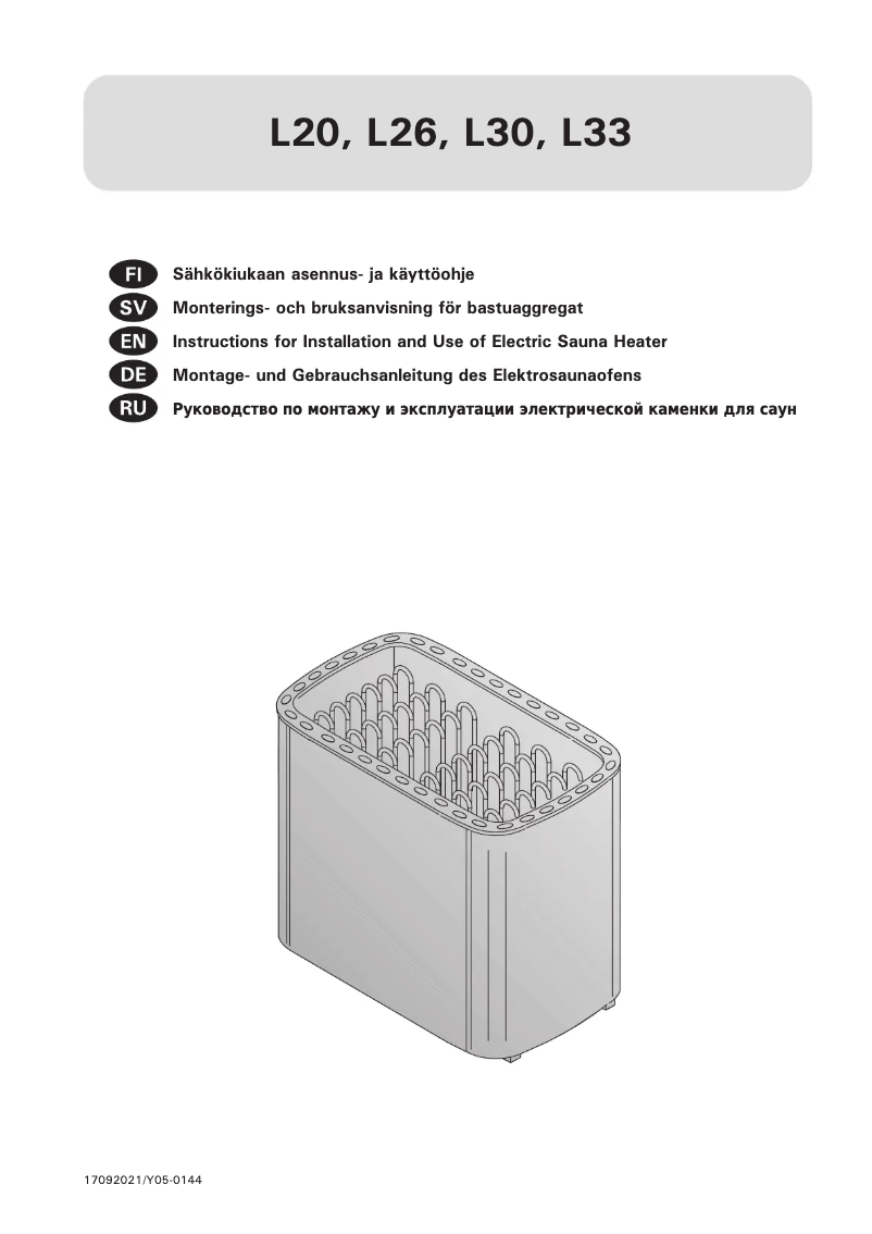 Page 1 de la notice Manuel utilisateur Harvia Profi Pro L30 HRL300400