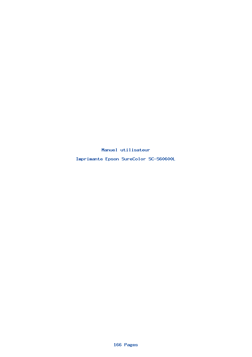 Page 1 de la notice Manuel utilisateur Epson SureColor SC-S60600L