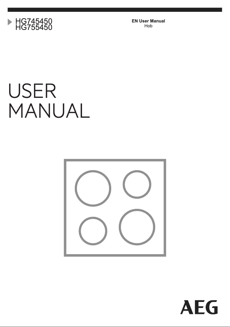 Page 1 de la notice Manuel utilisateur AEG HG755450SM
