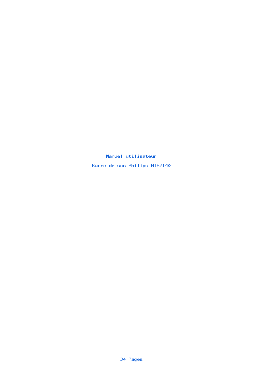 Page 1 de la notice Manuel utilisateur Philips HTS7140