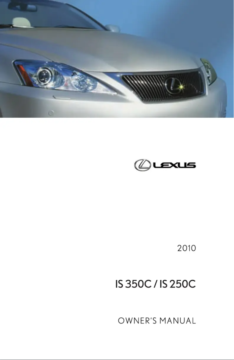 Página 1 del manual Manual de usuario Lexus IS 250C (2010)