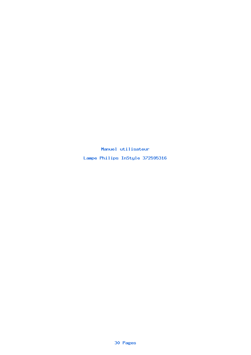 Page 1 de la notice Manuel utilisateur Philips InStyle 372595316
