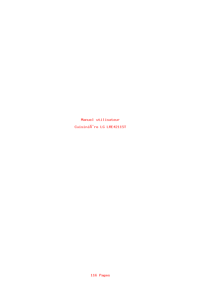 Page 1 de la notice Manuel utilisateur LG LRE4211ST