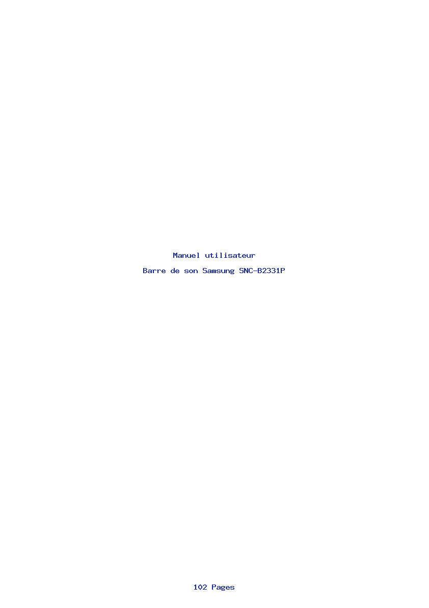 Page 1 de la notice Manuel utilisateur Samsung SNC-B2331P