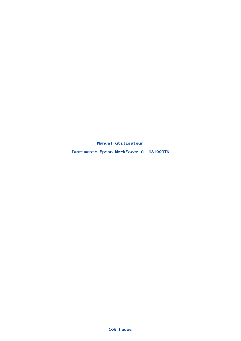 Page 1 de la notice Manuel utilisateur Epson WorkForce AL-M8100DTN