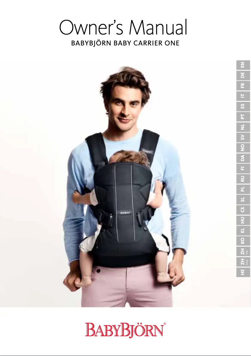 Page 1 de la notice Manuel utilisateur BabyBjörn One