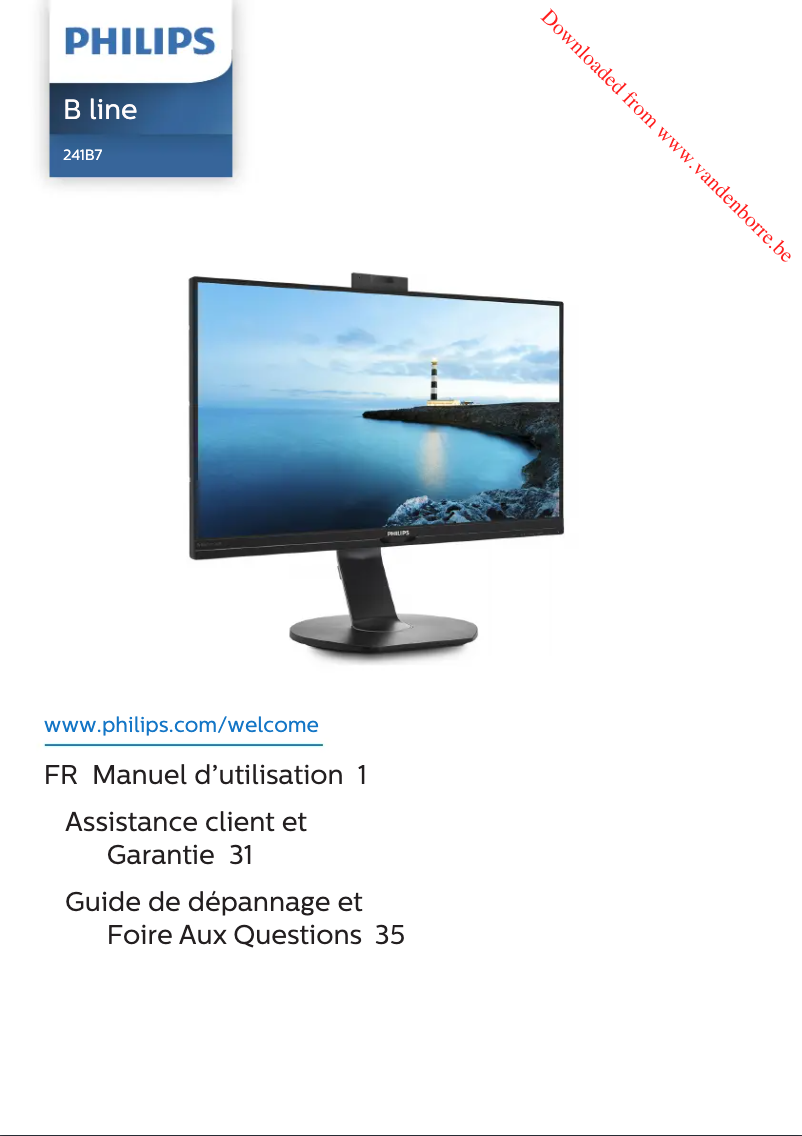 Page 1 de la notice Manuel utilisateur Philips B Line 241B7QUBHEB