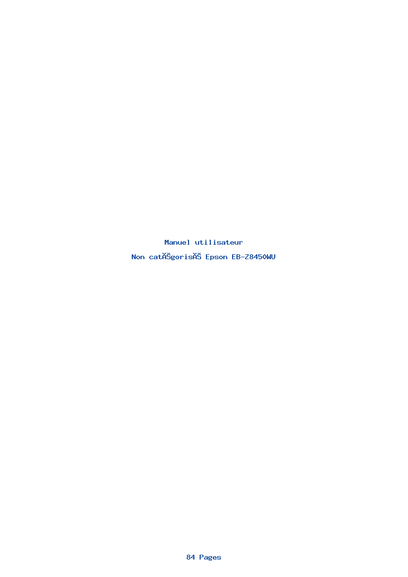 Page 1 de la notice Manuel utilisateur Epson EB-Z8450WU