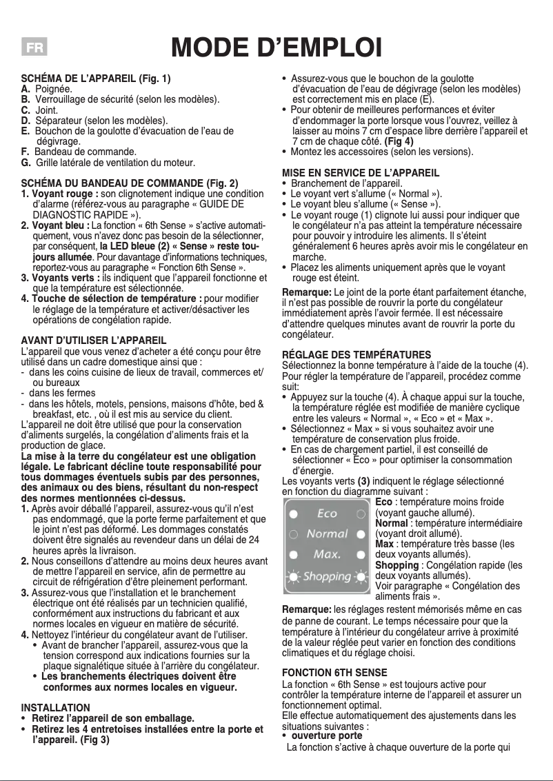 Page 1 de la notice Mode d'emploi Whirlpool WHE39332