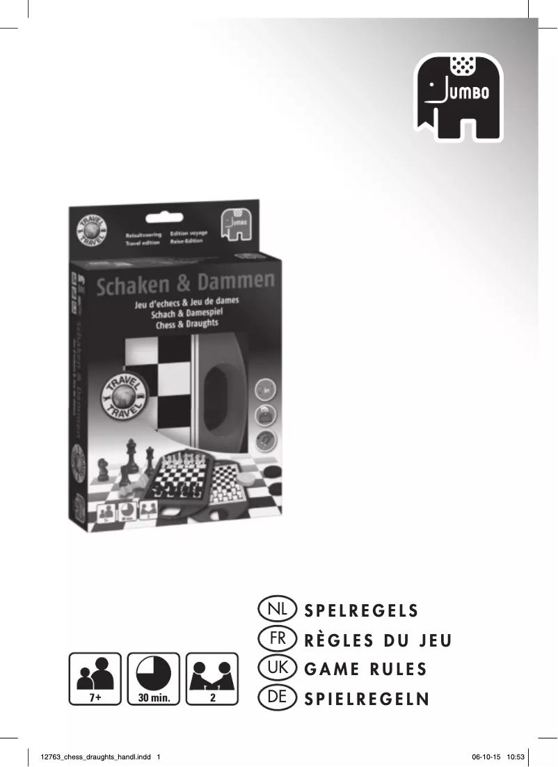 Page 1 de la notice Manuel utilisateur Jumbo Schaken & Dammen Reisspel