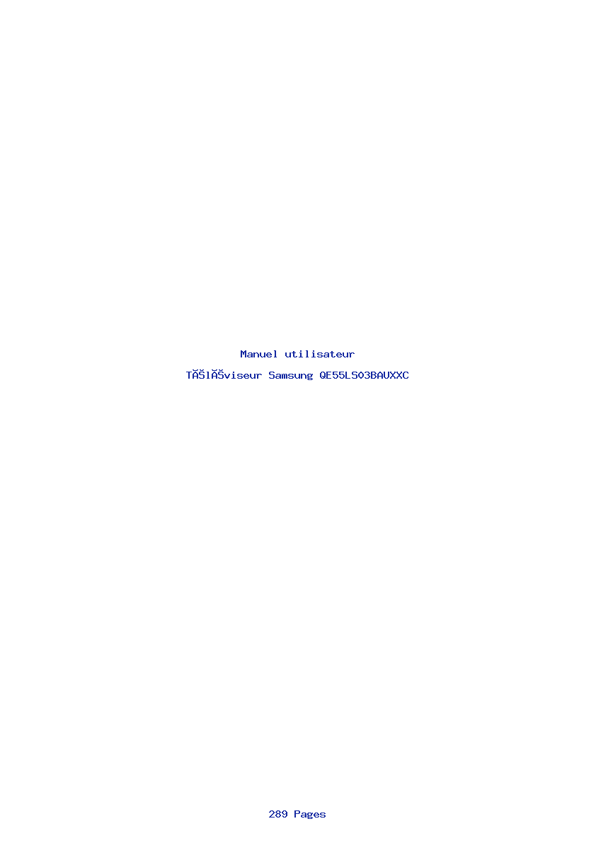 Page 1 de la notice Manuel utilisateur Samsung QE55LS03BAUXXC