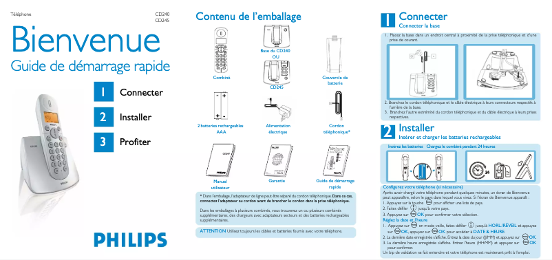 Página nº 1 - Guía de inicio rápido Philips CD2402S