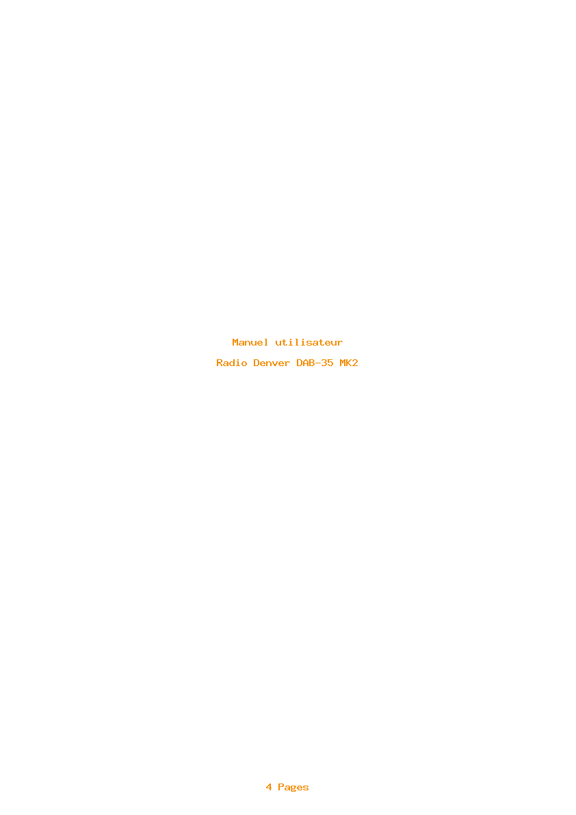 Page 1 de la notice Manuel utilisateur Denver DAB-35 MK2